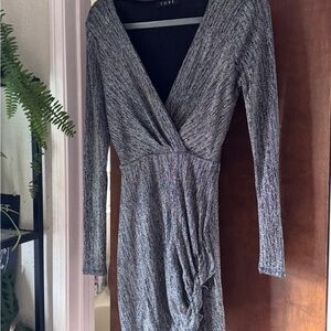 Women’s Silver Glitter Wrap Dress Small